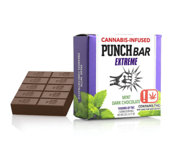 Punch Bars Extremes- 1000mg- Mint Dark Chocolate