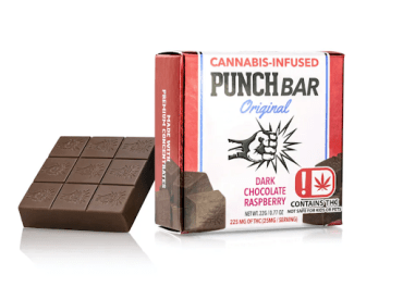Punch Bars Originals- 225mg- Dark Chocolate Raspberry