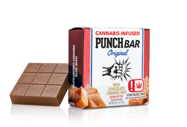 Punch Bars Originals- 225mg- Milk Chocolate Caramel Bits